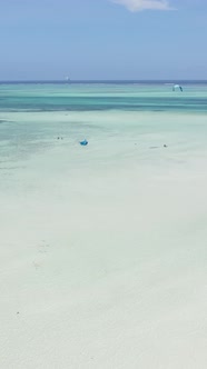 Vertical Video of Low Tide in the Ocean Near the Coast of Zanzibar Tanzania