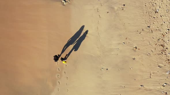 Women enjoying life on tropical seashore beach break by clear water and white sand background of Gil