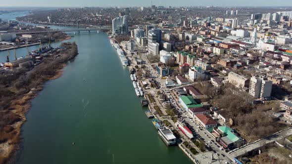 Big City By the River Aerial View