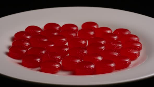 Rotating shot of cinnamon candies - CANDY CINNAMON