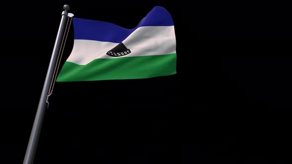 Lesotho Flag With Alpha Channel  4K