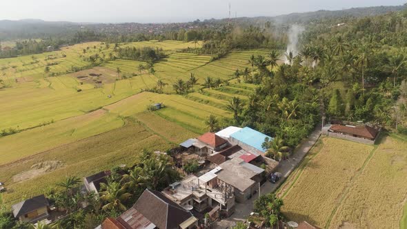 Tropical Landscape with Agricultural Land in Indonesia