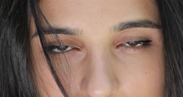 Closeup of Woman Open Eyes