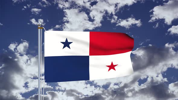 Panama Flag Waving 4k