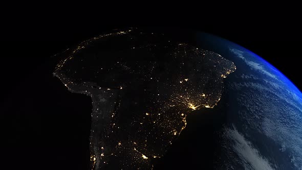 Earth Night To Day South America