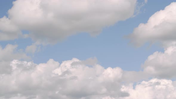 Slow Cloud Time Lapse Zoomed In Blue Sky Background