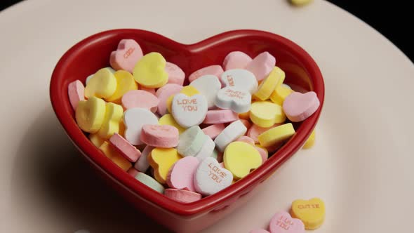 Rotating stock footage shot of Valentine's Day candy - VALENTINES 011