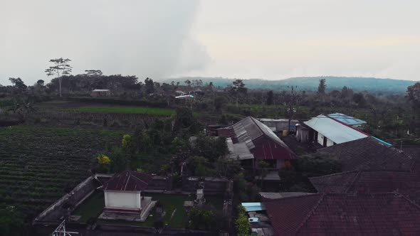 Flight Over the Gorges in the Mountains of Bali