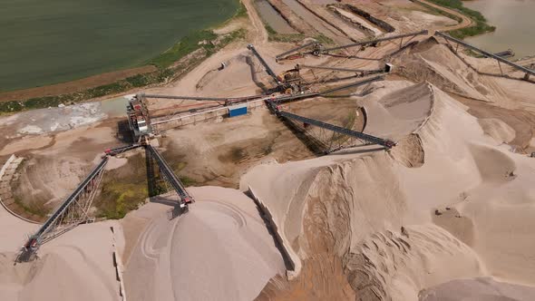 Sand Mining Factory Aerial View
