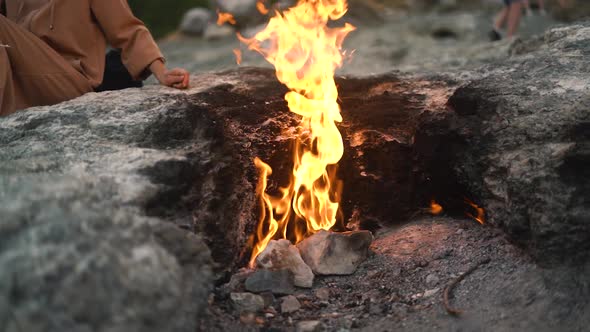 Methane with Admixture Igniting in Air on Yanartas Mountain