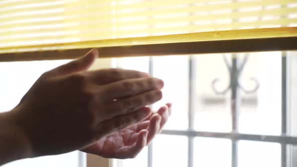 Close up of man hands clapping from his window, claps for healthcare workers