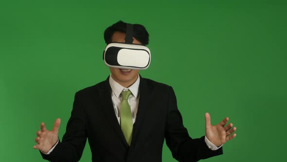 Businessman Watching In Virtual Reality