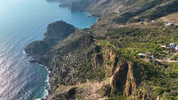 Mountain landscape aerial view 4 K Turkey Alanya