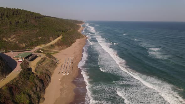 Coastline Beach Ocean Waves Aerial Drone