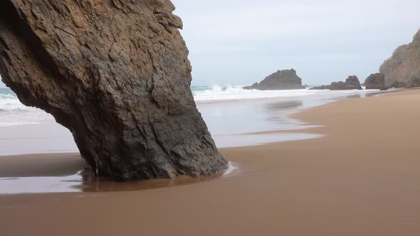 Praia Da Adraga Sandy Beach in Portugal