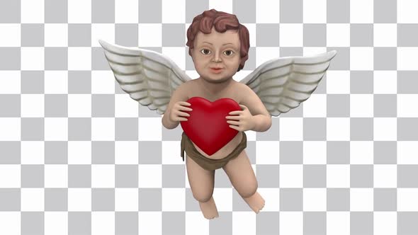 Cupid With Red Heart Loop