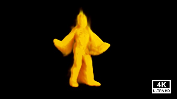 Hip Hop Dancing Yellow Smoke Man 4K