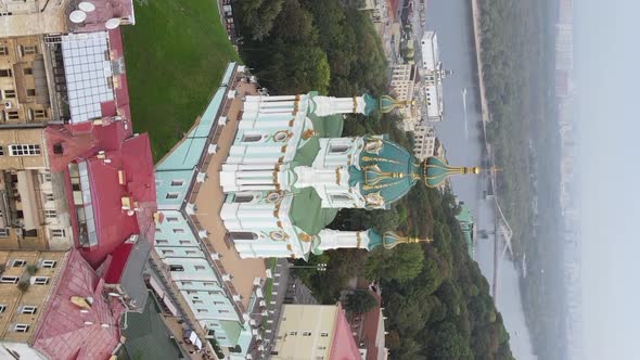 St, Andrew's Church at dawn, Kyiv Vertical video