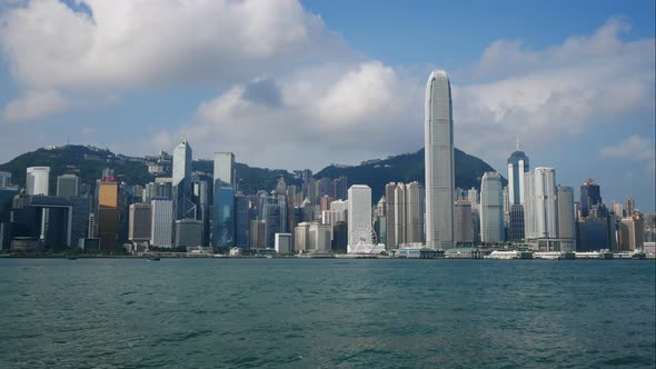 Beautiful building and architecture around Hong kong city skyline