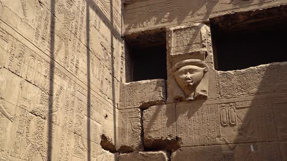 Interior of Dendera Temple or Temple of Hathor Egypt