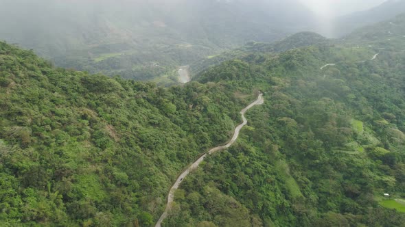 Mountain Road on the Island of Luzon, Philippines