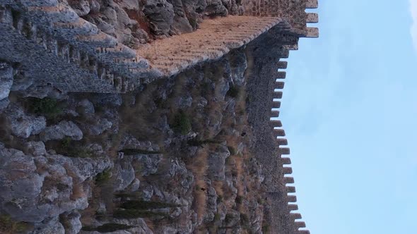 Vertical Video Alanya Castle  Alanya Kalesi Aerial View