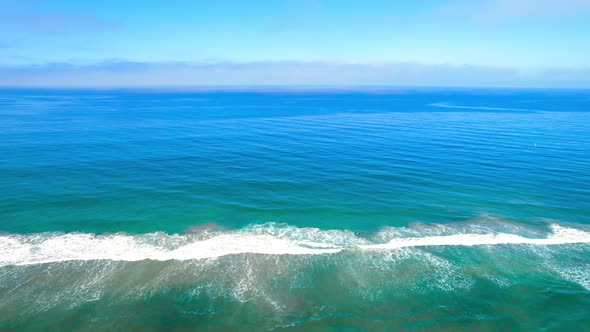 Ocean Drone Shot With Waves Crashing