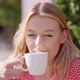 Young Woman with Cup of Coffee - VideoHive Item for Sale
