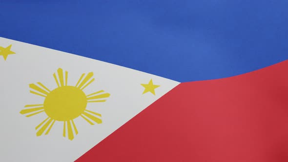 National Flag of Philippines Waving Original Colors 3D Render Republic of Philippines Flag Textile