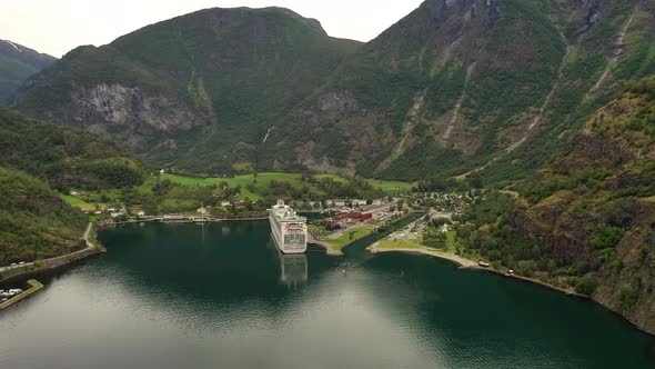 Aurlandsfjord Town Of Flam at Dawn