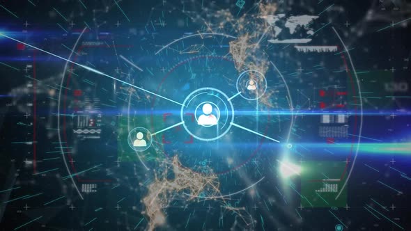 Profile icons and a digital interface alt