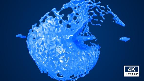 Blue Paint Collision Splash 4K alt