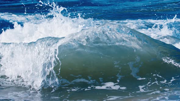 Waves Interfere Near the Shore and Create Shapes and Splashes