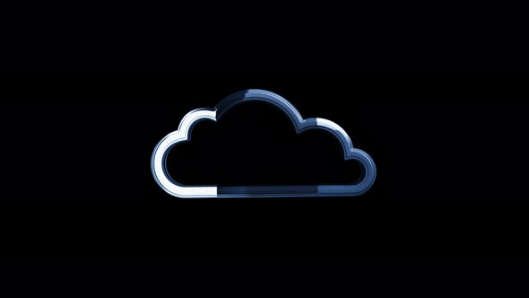 Cloud computing and online storage metal symbol loop rotating