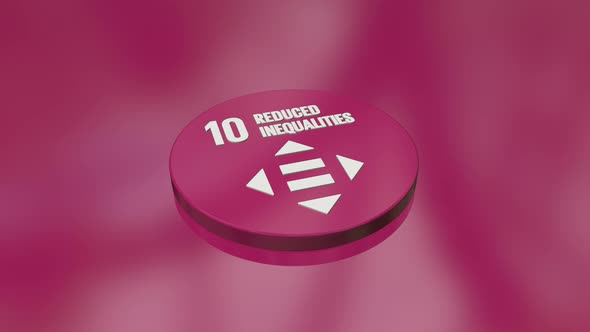 10 Reduced Inequality The 17 Global Goals Circle Badges Icons Background Concept