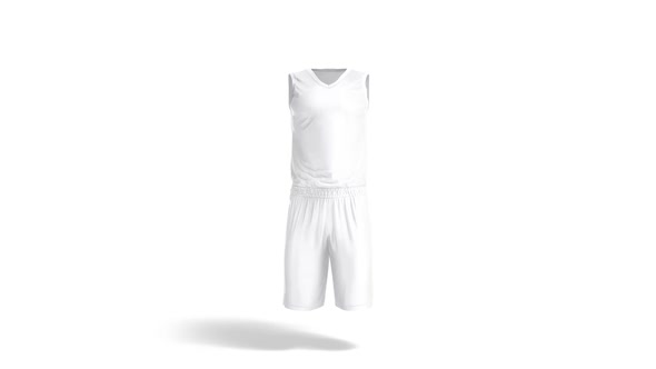 Blank white basketball uniform, looped rotation