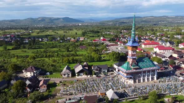 Merry Cemetery Aerial View, Maramures In Romania