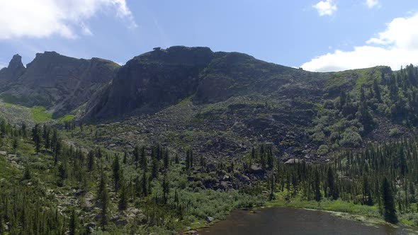 Aerial View Summer Mountain Landscape