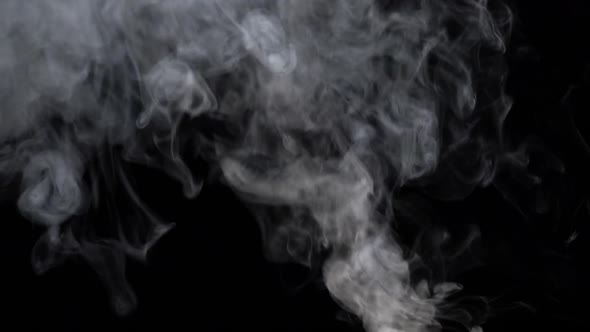 Smoke Texture on a Black Background. Slow Motion