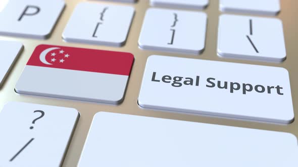 Legal Support Text and Flag of Singapore on Computer Keyboard