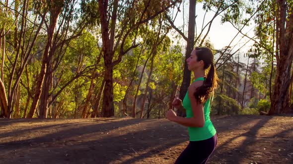 Athletic Woman Running Slow Motion