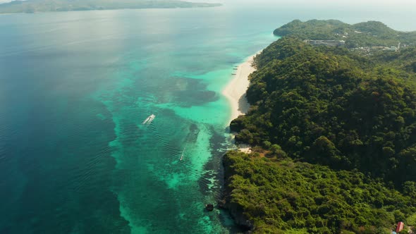 Boracay Island with White Sandy Beach Philippines