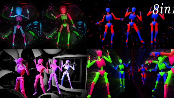 Dance Robot - VJ Loop Pack (8in1)