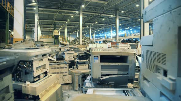 Big Recycling Center with Waste Trash.