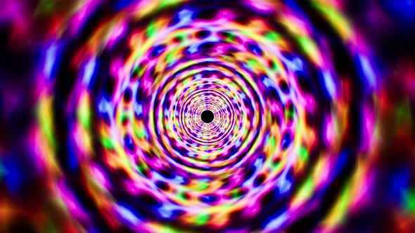 Dark Rainbow Colored Tunnel Loop 4K