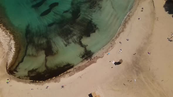 Cala Llonga beach in Ibiza, Spain