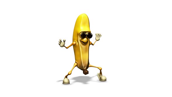 Fun Banan  Looped Dance on White Background