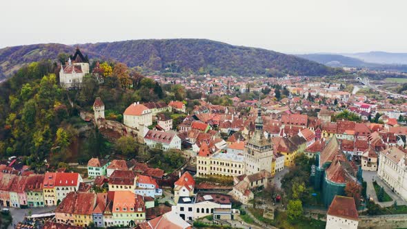 Aerial View of Sighisoara Romania