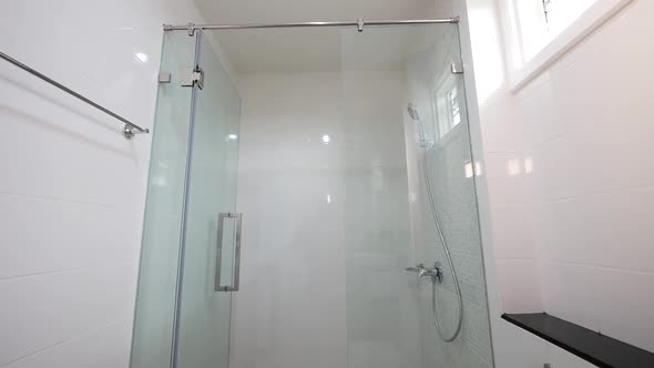 Clean Chic and Stylish Bathroom Decoration With Seperated Shower Area