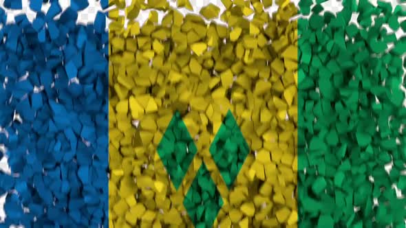 Saint Vincent and the Grenadines Flag Breaking Rocks Transition